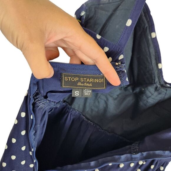 STOP STARING! Amery Retro Vintage Pin-up Style Polka Dot Swing Dress Small - Picture 4 of 9